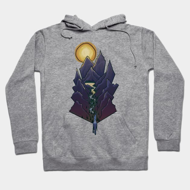 Mountainside Abstract Hoodie by njonestees